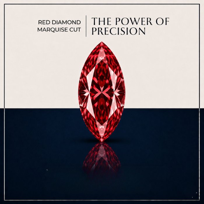 Luxury Loose Marquise Cut Red Lab Grown Diamond Loose Marquise Cut Red Lab Grown Diamond with Brilliant Sparkle