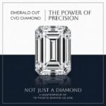 Premium loose emerald cut lab diamond with clear step cut facets on a luxury reflective background