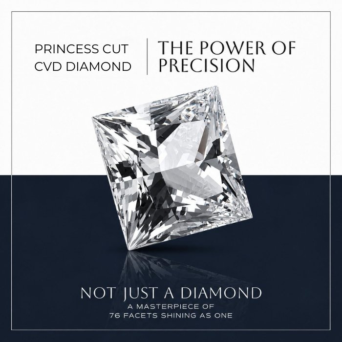 WHITE LOOSE DAIMOND (12) Loose Princess Cut Lab Diamond - Image 1