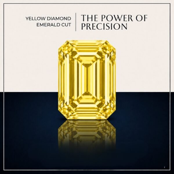 Loose Yellow Emerald Cut Lab Grown Diamond with Elegant Sparkle