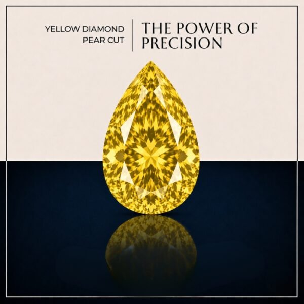 Loose Yellow Pear Cut Lab Grown Diamond with Brilliant Sparkle