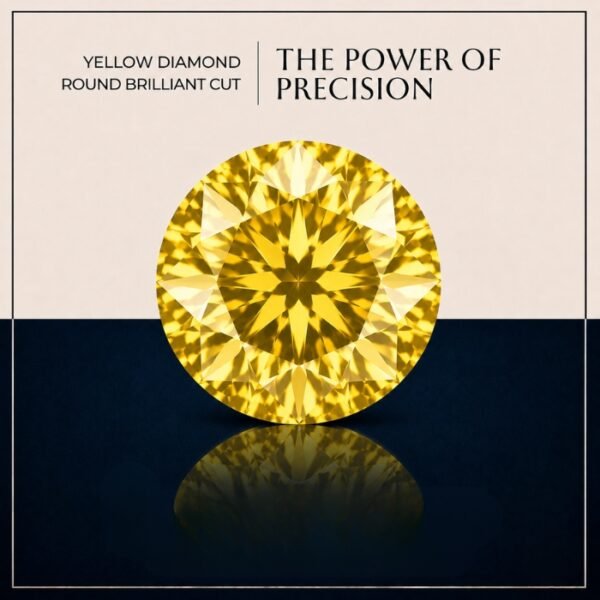Loose Yellow Round Cut Lab Grown Diamond with Brilliant Sparkle