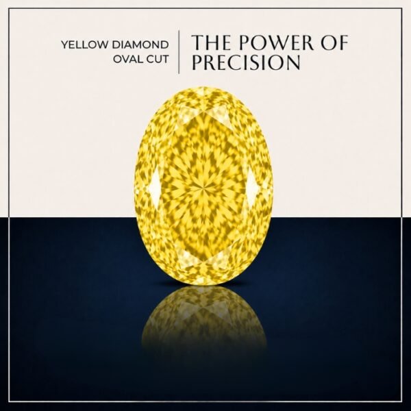 Loose Yellow Oval Cut Lab Grown Diamond with Brilliant Sparkle