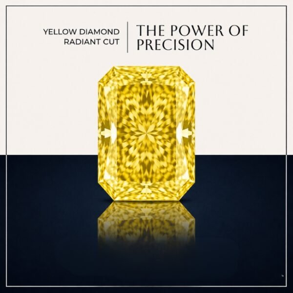 Loose Yellow Radiant Cut Lab Grown Diamond with Exceptional Sparkle