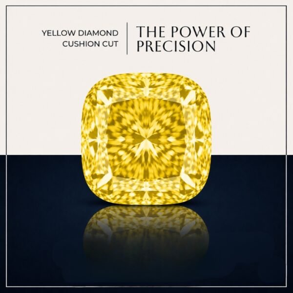 Loose Yellow Cushion Cut Lab Grown Diamond with Brilliant Sparkle
