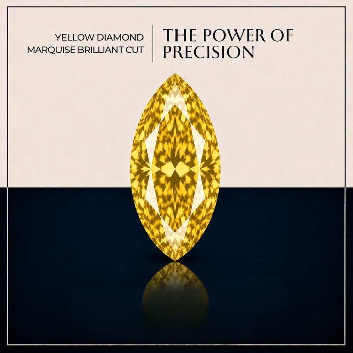 Luxury Loose Yellow Marquise Cut Lab Grown Diamond Loose Yellow Marquise Cut Lab Grown Diamond with Brilliant Sparkle