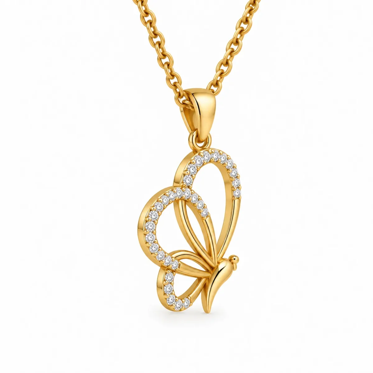 Stunning Butterfly Lab Grown Diamond Pendant in 18K Gold for Women – Elegant Nature-Inspired Sparkle for Every Occasion - Image 4