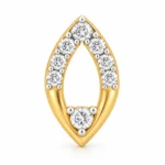 Marquise Aura Lab Grown Diamond Nose Pin in yellow gold with an open marquise design and sparkling round diamonds.