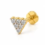 Pyramid Cluster Lab Grown Diamond Nose Pin for Women Side Angle