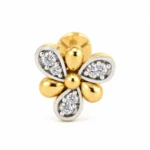 Butterfly Petal Lab Grown Diamond Nose Pin for Women Front View