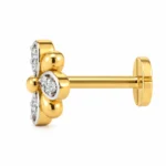 Butterfly Petal Lab Grown Diamond Nose Pin for Women Side View