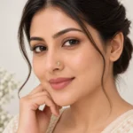 Butterfly Leaf Lab Grown Diamond Nose Pin for Women on Model