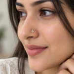 Heartleaf Lab Grown Diamond Nose Pin for Women on Model