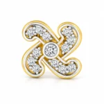 Infinity Swirl Lab Grown Diamond Nose Pin Front View in Yellow Gold