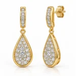 Luxury Teardrop Lab Grown Diamond Drop Earrings for Women – 18k Gold - Image 2