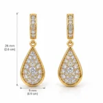 Luxury Teardrop Lab Grown Diamond Drop Earrings for Women – 18k Gold - Image 3