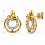Elegant Knot Circle Lab Grown Diamond Drop Earrings for Women – 18k Gold - Image 3