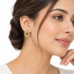 Elegant Knot Circle Lab Grown Diamond Drop Earrings for Women – 18k Gold - Image 4
