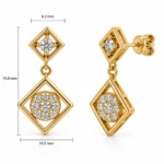 Elegant Geometric Lab Grown Diamond Drop Earrings for Women – 18k Gold - Image 2