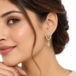 Floral Pear Drop Lab Grown Diamond Earrings for Women – 18K Gold - Image 4