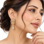 Elegant Pear Cut Lab Grown Diamond Leaf Drop Earrings for Women in 18k Gold - Image 4