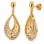Elegant Teardrop Lab Grown Diamond Drop Earrings for Women in 18k Gold - Image 2