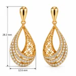 Elegant Teardrop Lab Grown Diamond Drop Earrings for Women in 18k Gold - Image 3