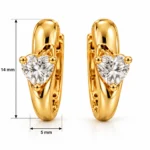 Heart Cut Lab Grown Diamond Huggie Earrings for Women in 18k Gold - Image 3