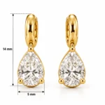 Pear Cut Lab Grown Diamond Drop Earrings for Women in 18k Gold - Image 3