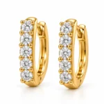 Classic Round Lab Grown Diamond Hoop Earrings for Women in 18k Gold - Image 2