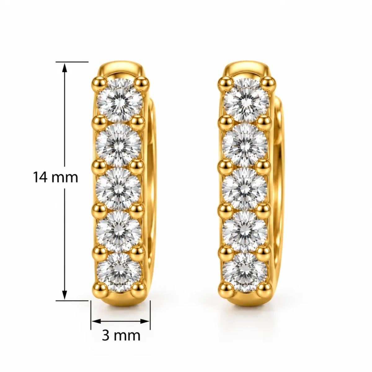 Classic Round Lab Grown Diamond Hoop Earrings for Women in 18k Gold - Image 3