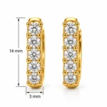 Classic Round Lab Grown Diamond Hoop Earrings for Women in 18k Gold - Image 3