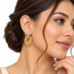 18K Gold Lab Certified Lab Grown Diamond Filigree Hoop Drop Earrings for Women - Image 4