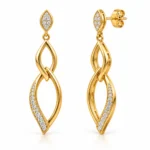 18K Gold Lab Certified Infinity Lab Grown Diamond Drop Earrings for Women - Image 2
