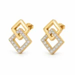 18K Gold Lab Grown Diamond Geometric Earrings for Women - Image 2