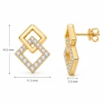 18K Gold Lab Grown Diamond Geometric Earrings for Women - Image 3