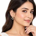 18K Gold Lab Grown Diamond Geometric Earrings for Women - Image 4