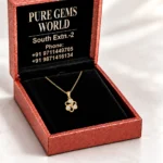 Elegant Triple Diamond Floral Swirl Lab Grown Diamond Pendant in 18K Gold for Women - Image 5