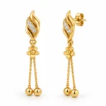 Elegant Floral Drop Lab Grown Diamond Earrings for Women – 18k Gold - Image 2