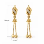 Elegant Floral Drop Lab Grown Diamond Earrings for Women – 18k Gold - Image 3