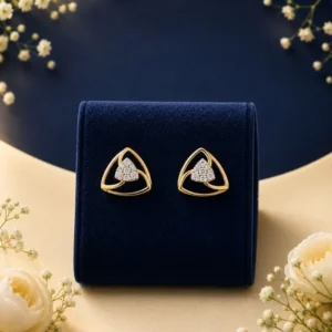 Elegant lab diamond earrings in yellow gold with teardrop dangle design