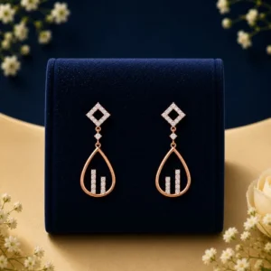 Rose gold teardrop lab-grown diamond drop earrings