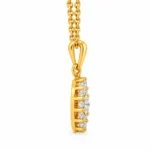 Stunning Round Halo Diamond Pendant in 18K Gold for Women – Timeless Sparkle & Elegant Floral Design - Image 4