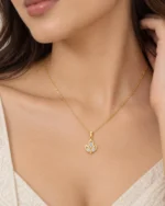 Elegant Three Marquise Leaf Lab Grown Diamond Pendant in 18K Gold for Women - Image 2