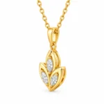 Elegant Three Marquise Leaf Lab Grown Diamond Pendant in 18K Gold for Women - Image 4