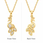 Elegant Peacock Marquise Lab Grown Diamond Pendant in 18K Gold for Women - Image 3
