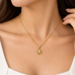 Stunning Swirl Solitaire Lab Grown Diamond Pendant in 18KGold – Contemporary Luxury Jewellery for Women - Image 2