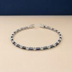 Sapphire and Lab Diamond Bracelet: A Masterpiece of Vintage Elegance - Image 2