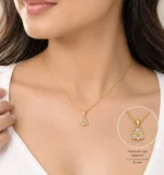 Stunning Three-Stone Floral Diamond Pendant in 18kGold for Women – Brilliant Sparkle & Timeless Style - Image 2