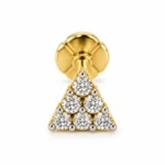 Pyramid Cluster Lab Grown Diamond Nose Pin for Women Front View